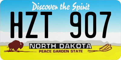 ND license plate HZT907