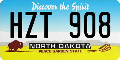 ND license plate HZT908