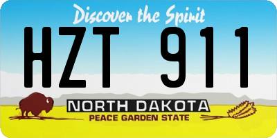 ND license plate HZT911