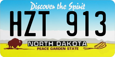 ND license plate HZT913