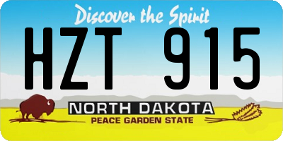 ND license plate HZT915