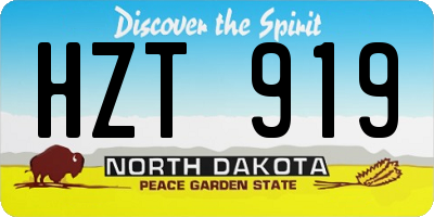 ND license plate HZT919