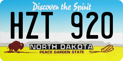 ND license plate HZT920