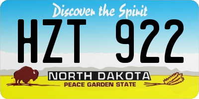 ND license plate HZT922