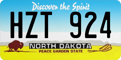 ND license plate HZT924