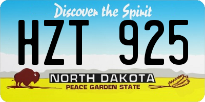 ND license plate HZT925
