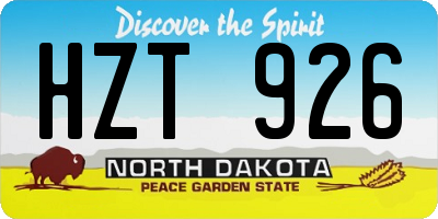 ND license plate HZT926