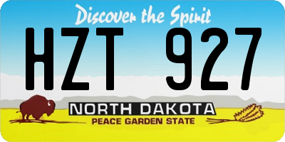 ND license plate HZT927