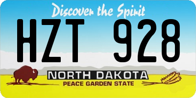 ND license plate HZT928