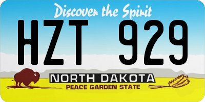 ND license plate HZT929