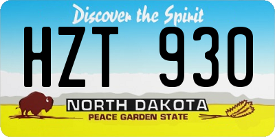 ND license plate HZT930