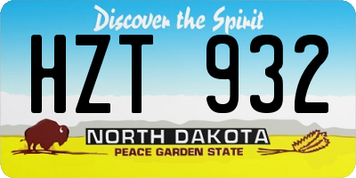 ND license plate HZT932