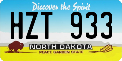 ND license plate HZT933