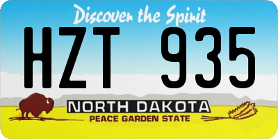 ND license plate HZT935