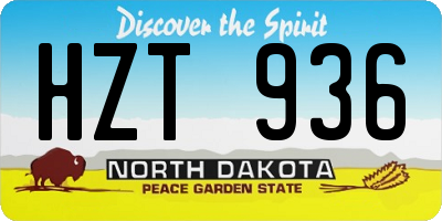 ND license plate HZT936