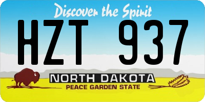 ND license plate HZT937