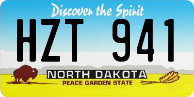 ND license plate HZT941