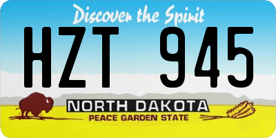 ND license plate HZT945