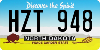 ND license plate HZT948
