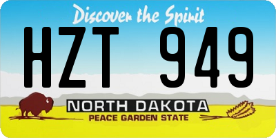 ND license plate HZT949
