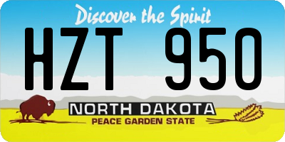 ND license plate HZT950