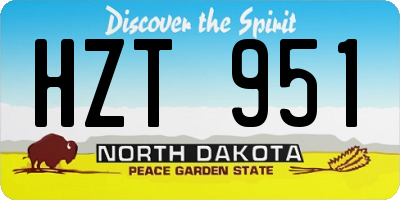ND license plate HZT951