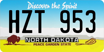 ND license plate HZT953