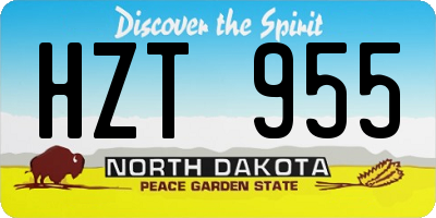 ND license plate HZT955