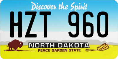 ND license plate HZT960