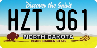 ND license plate HZT961