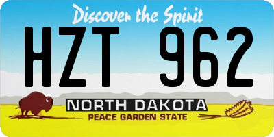 ND license plate HZT962