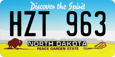 ND license plate HZT963