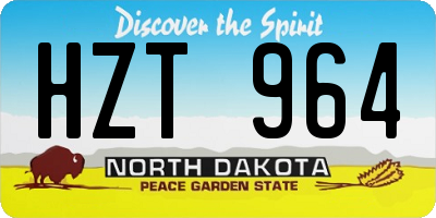 ND license plate HZT964