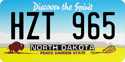 ND license plate HZT965