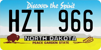 ND license plate HZT966