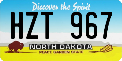 ND license plate HZT967