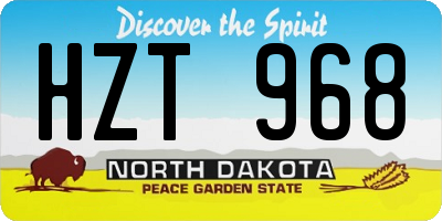 ND license plate HZT968