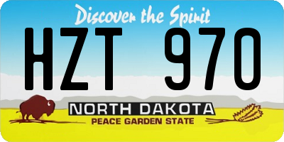 ND license plate HZT970