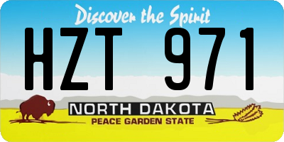 ND license plate HZT971