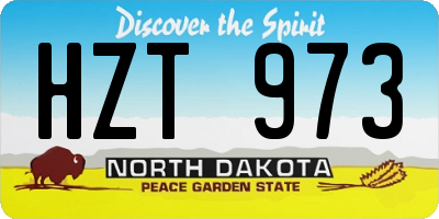 ND license plate HZT973
