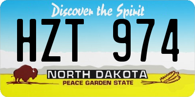 ND license plate HZT974