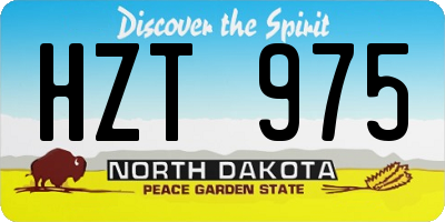 ND license plate HZT975