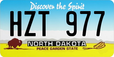 ND license plate HZT977