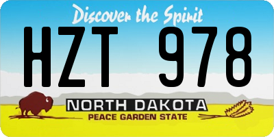 ND license plate HZT978