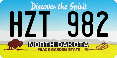 ND license plate HZT982