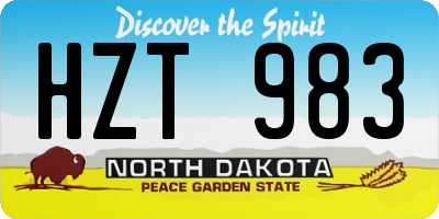 ND license plate HZT983
