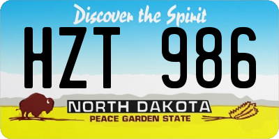 ND license plate HZT986
