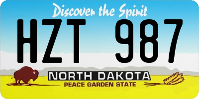 ND license plate HZT987