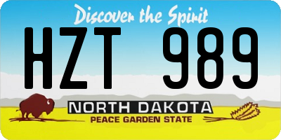 ND license plate HZT989
