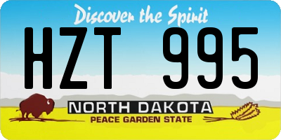 ND license plate HZT995
